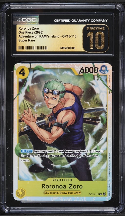 2026 One Piece Adventure On KAMI's Island SR Roronoa Zoro #OP15-113 CGC 10 PRISTINE