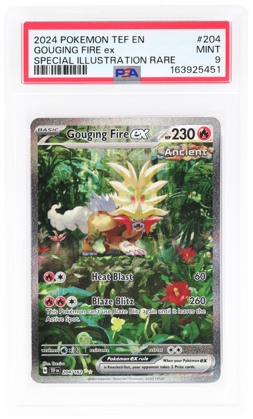 2024 Pokemon Scarlet and Violet Temporal Forces Special Illustration Rare Gouging Fire Ex #204 PSA 9