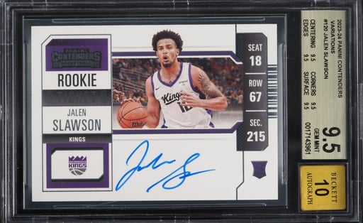 2023 Panini Contenders Variations Jalen Slawson ROOKIE AUTO #120 BGS 9.5 GEM