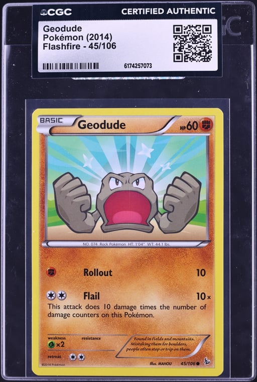 2014 Pokemon Flashfire Geodude #45 CGC AUTH