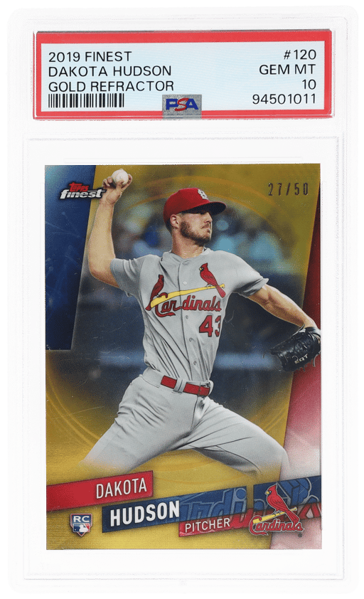 2019 Finest Gold Refractor Dakota Hudson #120 27/50 PSA 10
