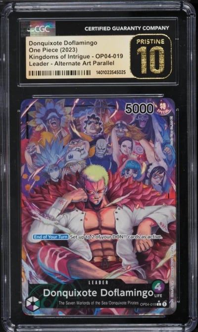 2023 One Piece Kingdoms Of Intrigue Alt Art Donquixote Doflamingo #OP04-019 CGC 10 PRISTINE