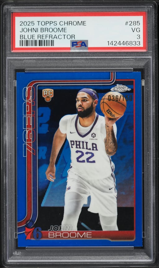 2025 Topps Chrome Blue Refractor Johni Broome ROOKIE /150 #285 PSA 3 VG