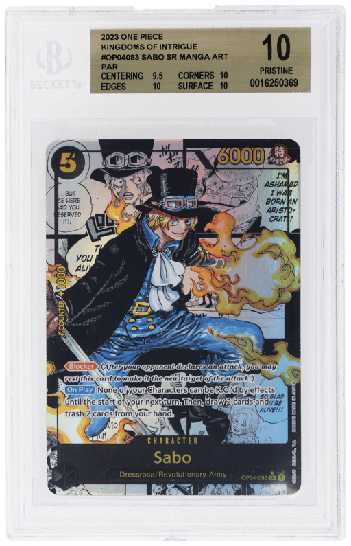 2023 One Piece Kingdoms of Intrigue Manga Alternate Art Sabo #OP04-083 BGS 10