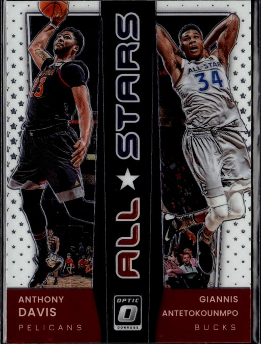 2021 Anthony Davis, Giannis Antetokounmpo #16 Donruss Optic All Stars