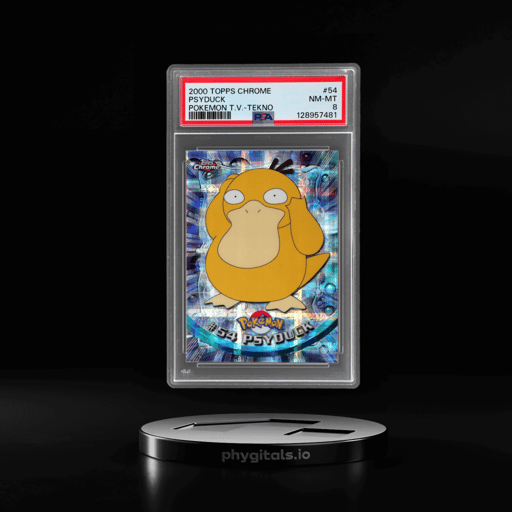 2000 Topps Chrome Pokemon Tv Tekno Psyduck #54 PSA 8