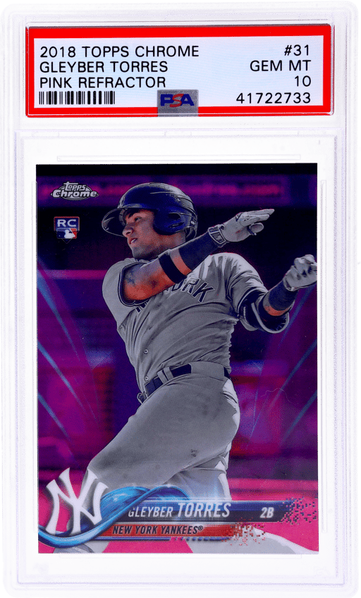 2018 Topps Chrome Pink Refractor Gleyber Torres #31 PSA 10