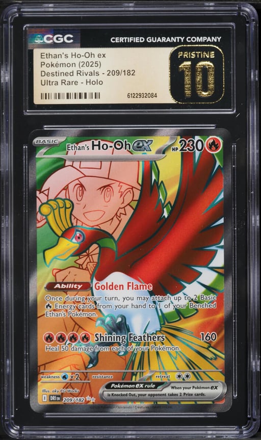 2025 Pokemon Scarlet & Violet Destined Rivals Full Art Ethan's Ho-Oh Ex #209 CGC 10 PRISTINE
