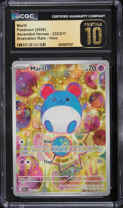 2026 Pokemon Mega Evolution Ascended Heroes IR Marill #232 CGC 10 PRISTINE