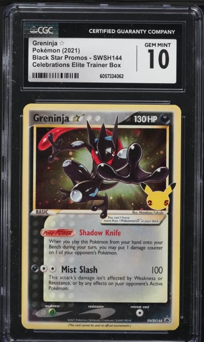 2021 Pokemon SWSH Black Star Promo Celebrations Greninja Gold Star #144 CGC 10