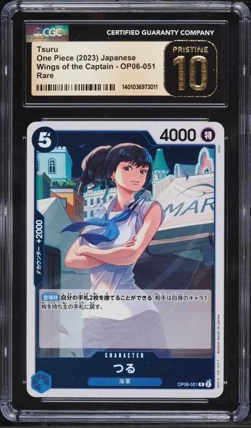 2023 One Piece Japanese Wings Of The Captain Tsuru #OP06-051 CGC 10 PRISTINE