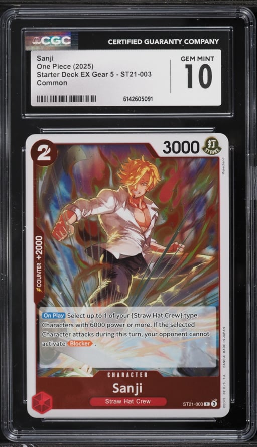 2025 One Piece Starter Deck EX Gear 5 Sanji #ST21-003 CGC 10 GEM MINT