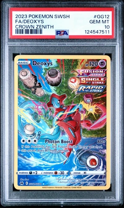 2023 POKEMON SWORD & SHIELD CROWN ZENITH #GG12 FULL ART/DEOXYS PSA 10