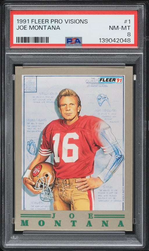 1991 Fleer Pro-Visions Joe Montana #1 PSA 8 NM-MT