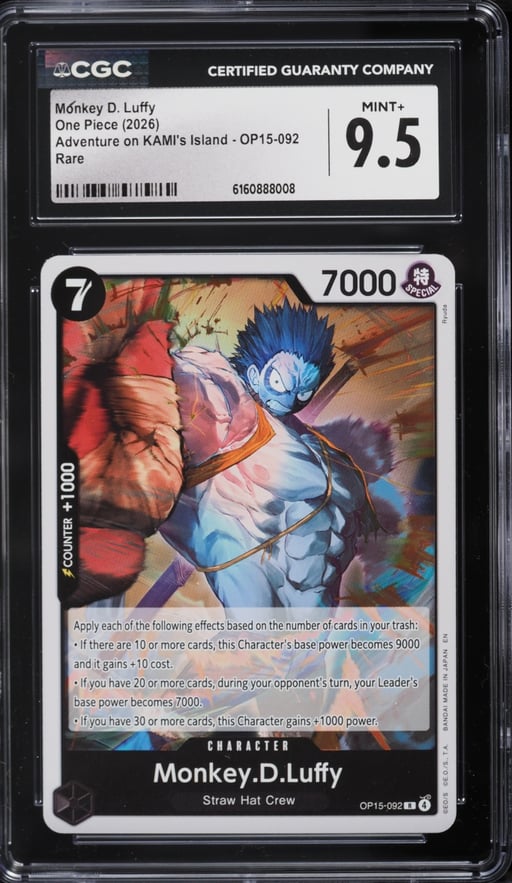 2026 One Piece Adventure On KAMI's Island Monkey D. Luffy #OP15-092 CGC 9.5 MINT+