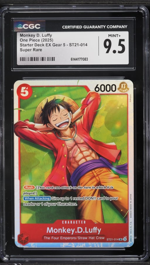 2025 One Piece Starter Deck EX Gear 5 SR Monkey D. Luffy #ST21-014 CGC 9.5 MINT+