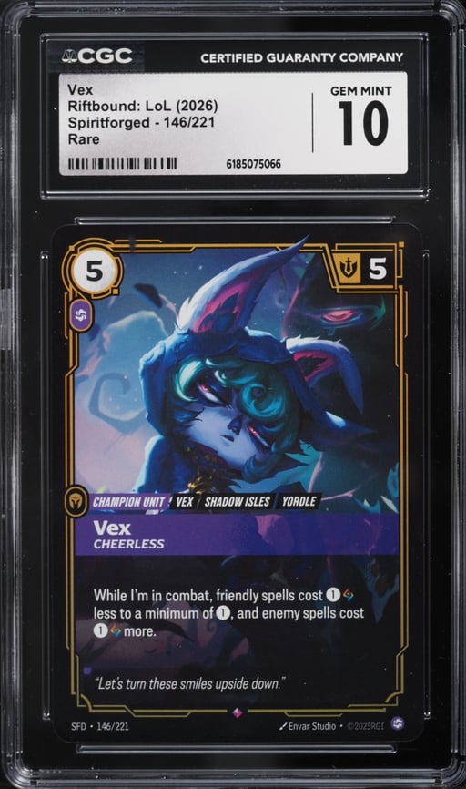 2026 Riftbound League Of Legends Spiritforged Vex #146 CGC 10 GEM MINT