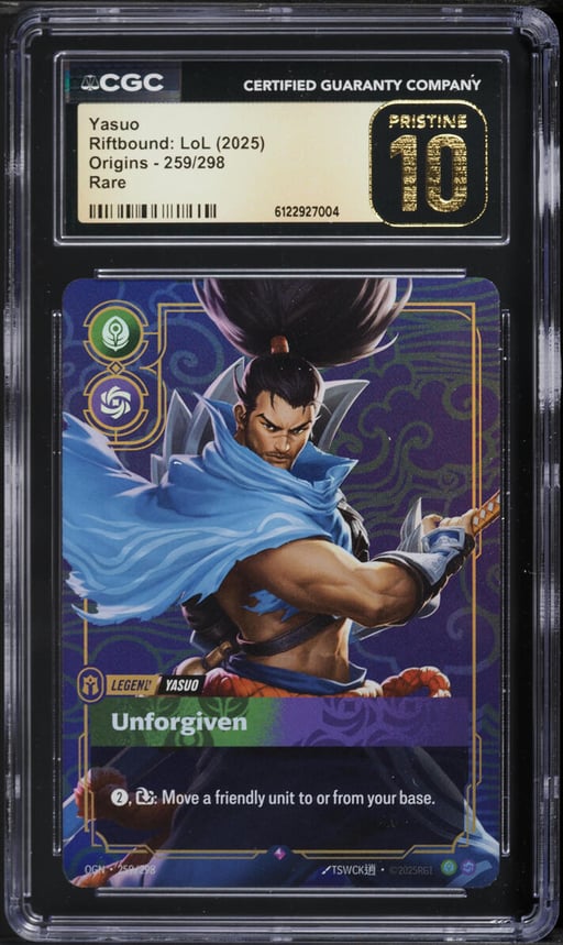 2025 Riftbound League Of Legends LoL Origins Yasuo #259 CGC 10 PRISTINE