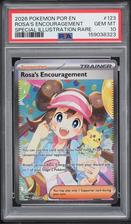 2026 Pokemon Mega Evolution Perfect Order SIR Rosa's Encouragement #123 PSA 10 GEM MINT