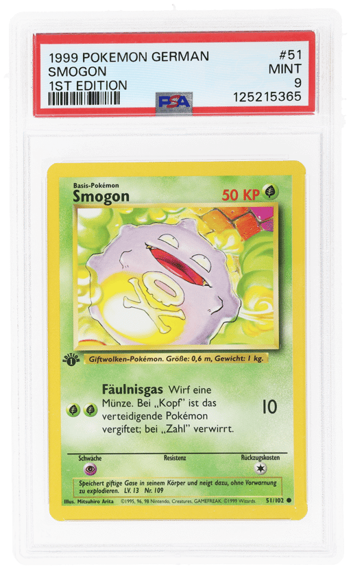 1999 Pokemon Base Set German 1st Edition Koffing #51 PSA 9