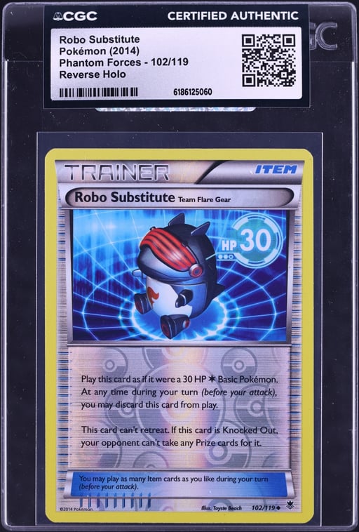 2014 Pokemon XY Phantom Forces Reverse Holo Robo Substitute #102 CGC AUTH