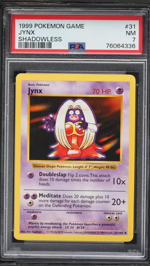 1999 Pokemon Base Set Shadowless Jynx #31 PSA 7 NRMT