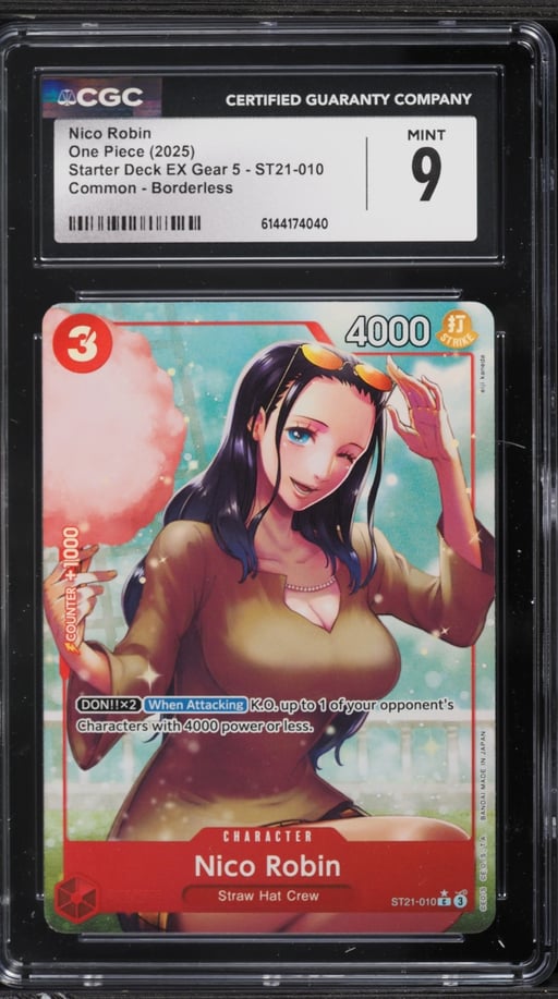 2025 One Piece Starter Deck EX Gear 5 Borderless Alt Art Nico Robin #ST21-010 CGC 9 MINT