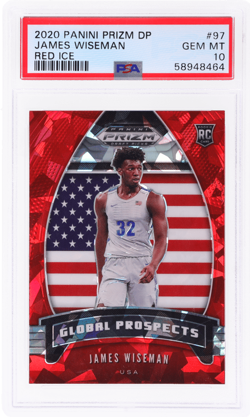 2020 Panini Prizm Draft Picks Red Ice James Wiseman #97 PSA 10