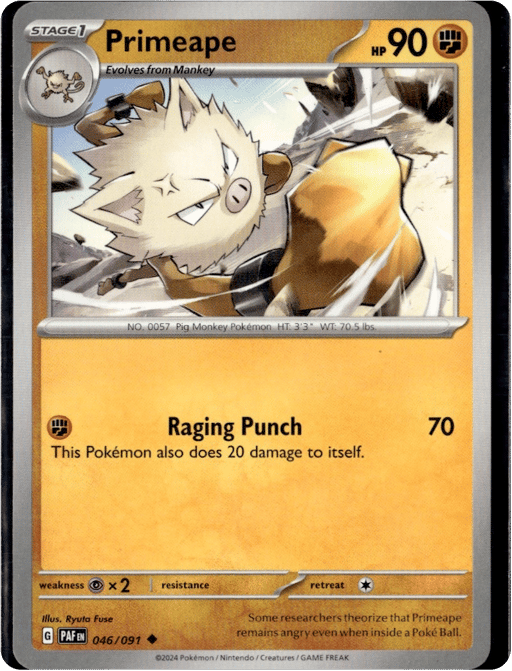 2024 Primeape #46 Paldean Fates