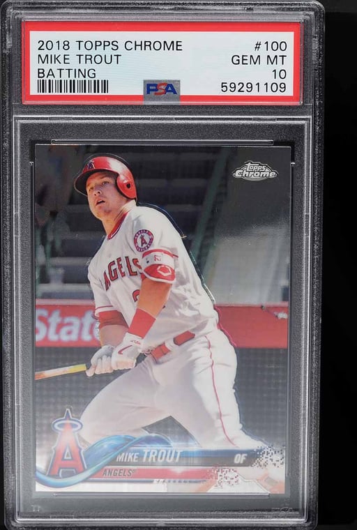 2018 Topps Chrome Batting Mike Trout #100 PSA 10 GEM MINT