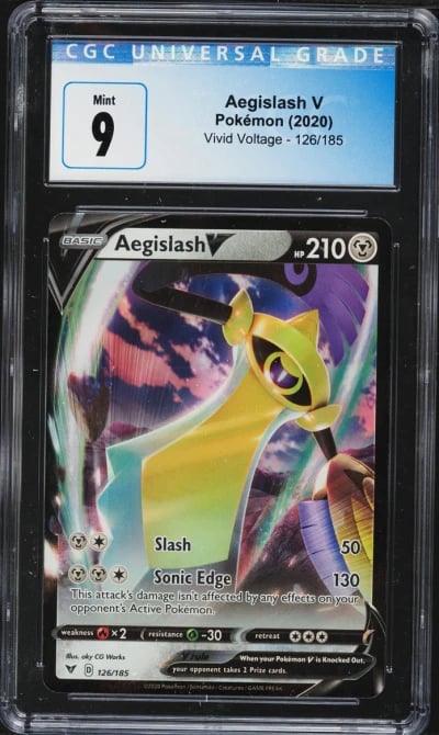 2023 Pokemon Sword & Shield Vivid Voltage Aegislash V #126 CGC 9 MINT