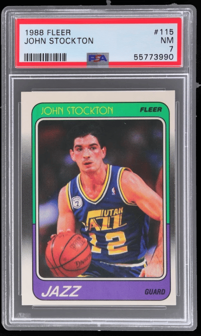1988 Fleer John Stockton #115 PSA 7