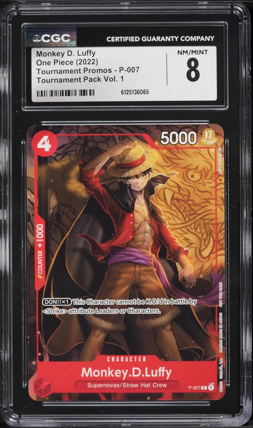 2022 One Piece Tournament Promo Pack Volume 1 Monkey D. Luffy #P-007 CGC 8 NM-MT