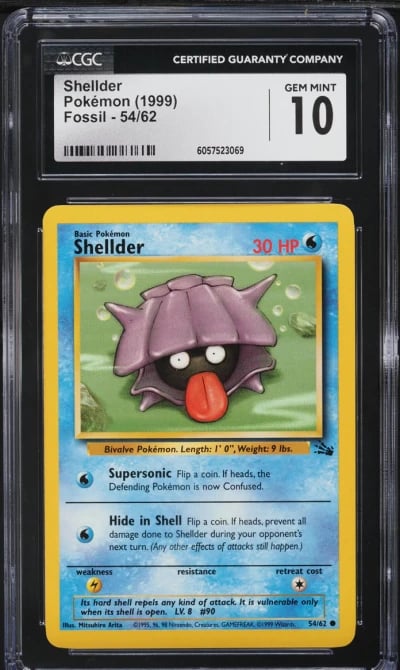 1999 Pokemon Fossil Shellder #54 CGC 10 GEM MINT