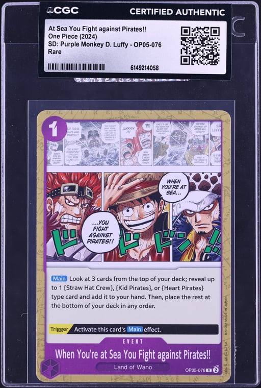 2024 One Piece SD: Purple Monkey D. Luffy At Sea You Fight against Pirates!! #OP05-076 CGC AUTH