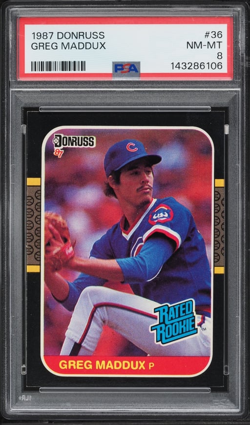 1987 Donruss Greg Maddux ROOKIE #36 PSA 8 NM-MT