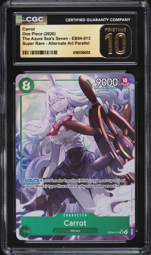 2026 One Piece The Azure Sea's Seven Alt Art Carrot #EB04-013 CGC 10 PRISTINE