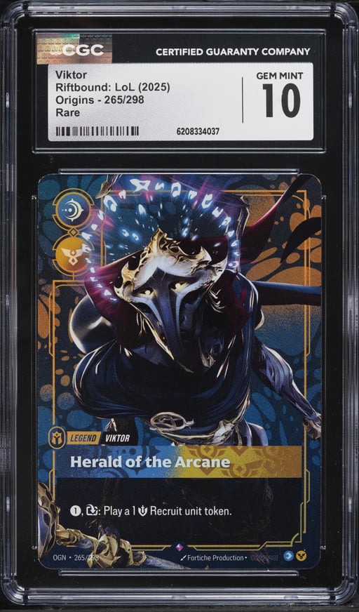 2025 Riftbound League Of Legends LoL Origins Viktor #265 CGC 10 GEM MINT