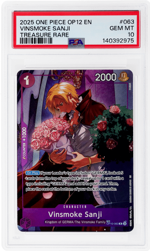 2025 One Piece Legacy of the Master Treasure Rare Vinsmoke Sanji #OP10063 PSA 10