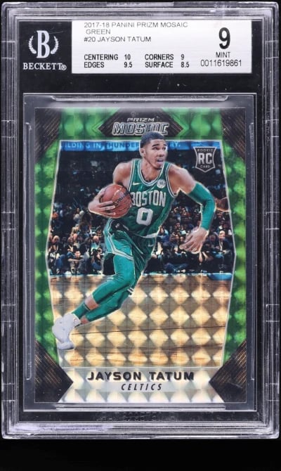2017 Panini Prizm Mosaic Green Jayson Tatum ROOKIE #20 BGS 9 MINT