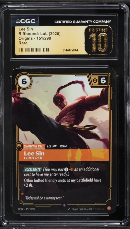 2025 Riftbound League Of Legends LoL Origins Lee Sin #151 CGC 10 PRISTINE
