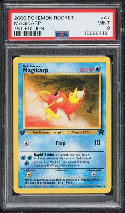 2000 Pokemon Team Rocket 1st Edition Magikarp #47 PSA 9 MINT