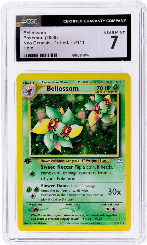 2000 Pokemon Neo Genesis 1st Edition Holo Bellossom #3 CGC 7