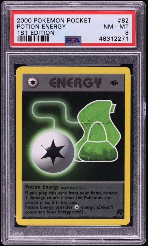 2000 Pokemon Team Rocket 1st Edition Potion Energy #82 PSA 8 NM-MT