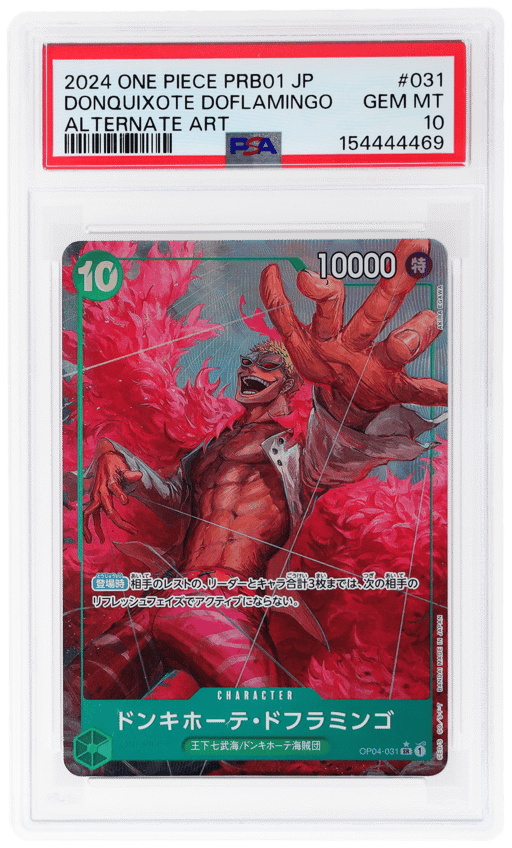 2024 One Piece the Best Premium Booster Japanese Alternate Art Foil Donquixote Doflamingo #OP04031 PSA 10