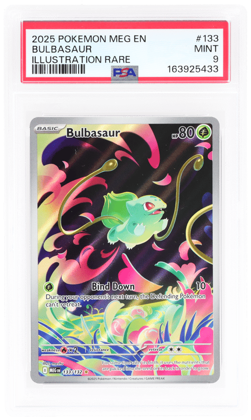 2025 Pokemon Mega Evolution Promo Illustration Rare Bulbasaur #133 PSA 9