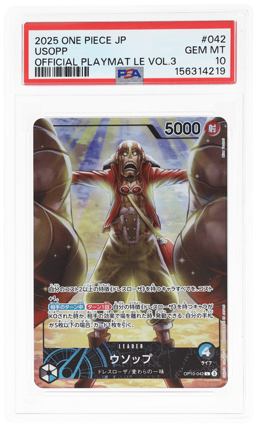 2025 One Piece Promo Japanese Official Playmat Limited Edition Volume 3 Usopp #042 PSA 10