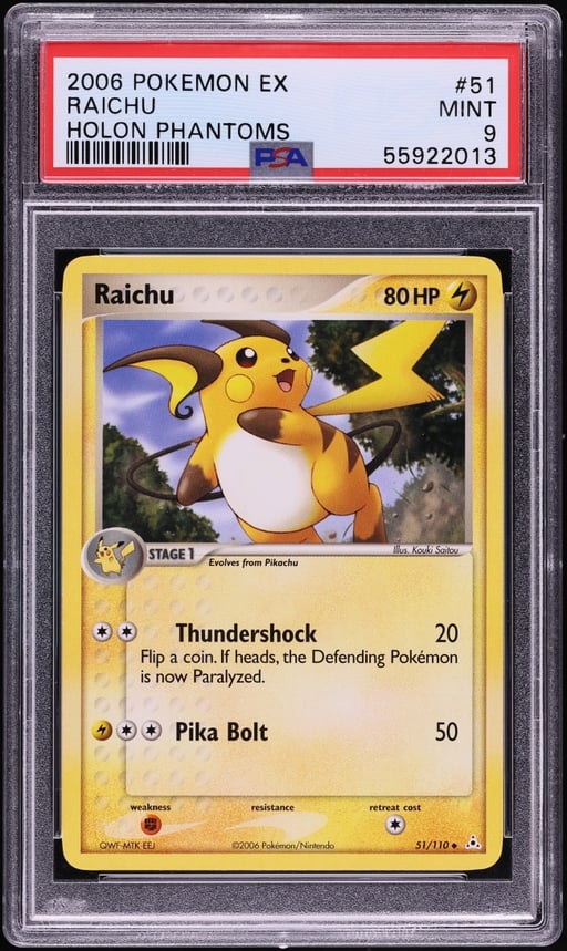 2006 Pokemon EX Holon Phantoms Raichu #51 PSA 9 MINT