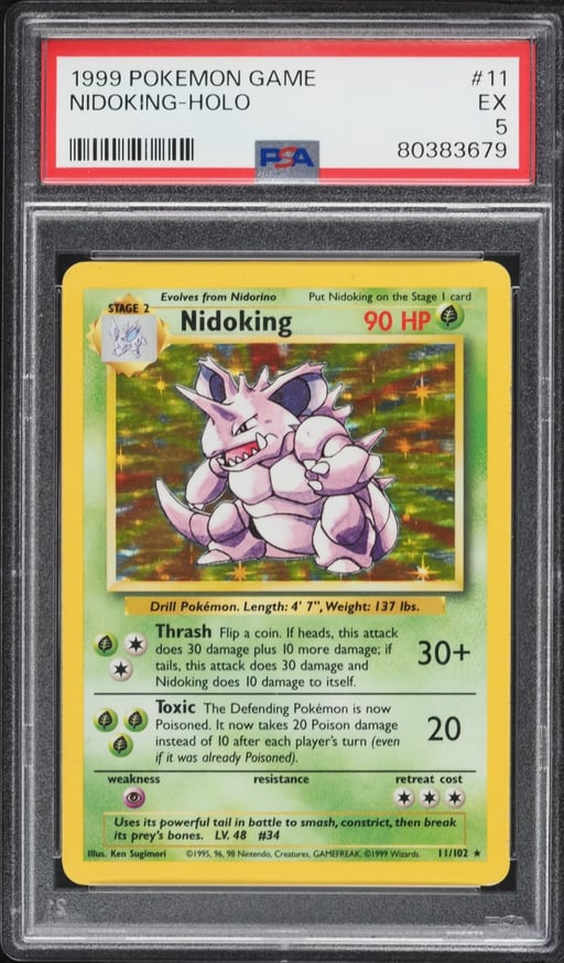 1999 Pokemon Base Set Holo Nidoking #11 PSA 5 EX