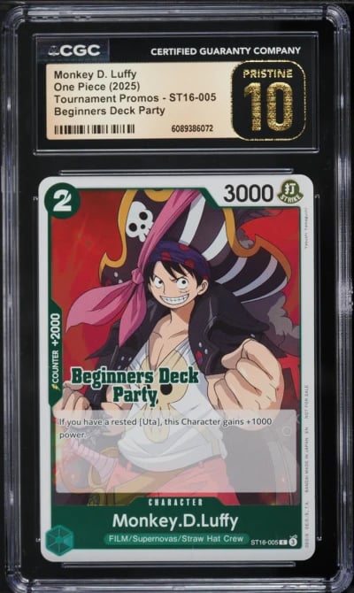 2025 One Piece Tournament Promo Beginners Deck Monkey D. Luffy #ST16-005 CGC 10 PRISTINE